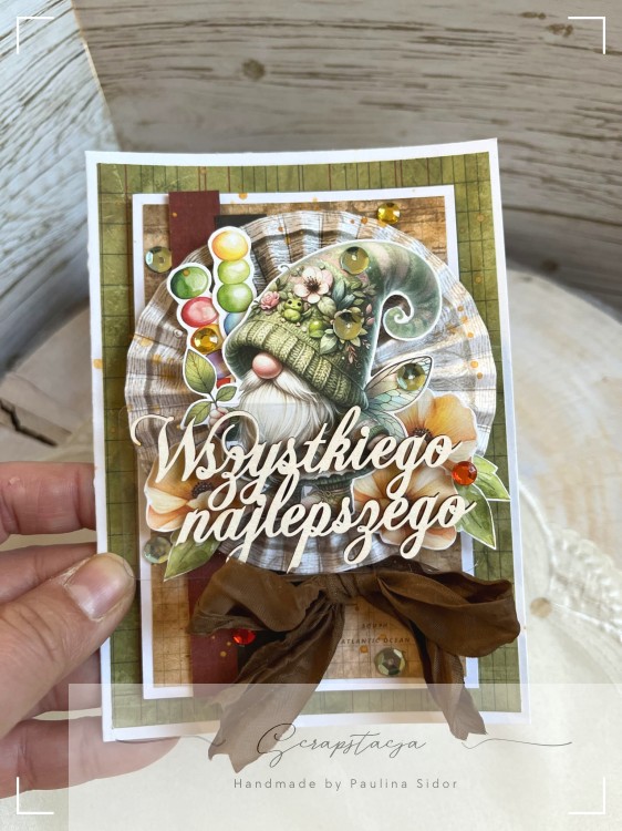 Kartka urodzinowa 3D z gnomem – Leśne Życzenia