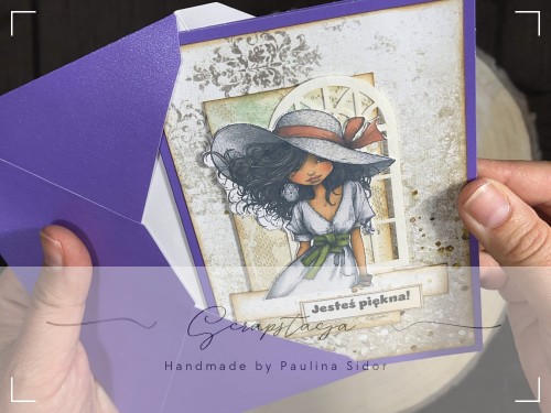 Kartka z ilustracją kobiety i napisem „Jesteś piękna”